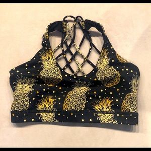 CVG Pineapple Sports Bra EUC Small